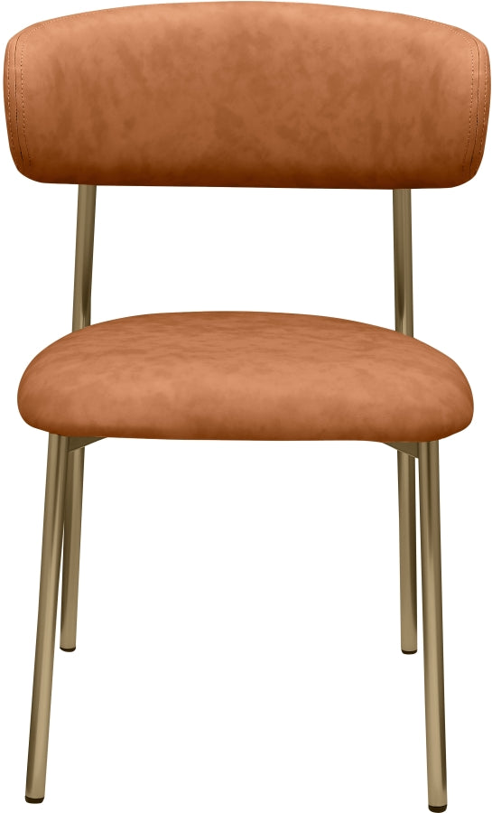 Lupita Vegan Leather Upholstered Dining Chair in Cognac, Set of 2 - 759Cognac-C