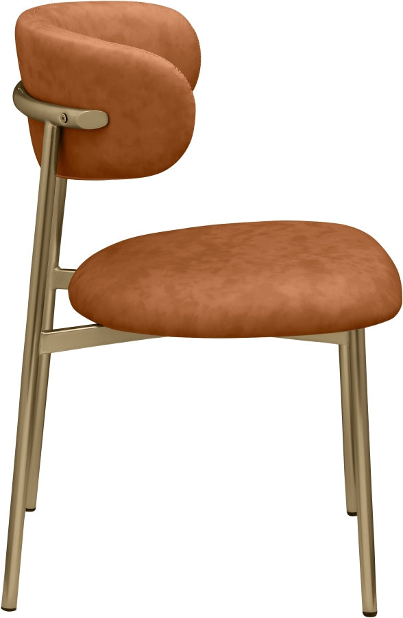 Lupita Vegan Leather Upholstered Dining Chair in Cognac, Set of 2 - 759Cognac-C