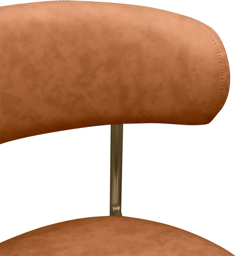 Lupita Vegan Leather Upholstered Dining Chair in Cognac, Set of 2 - 759Cognac-C