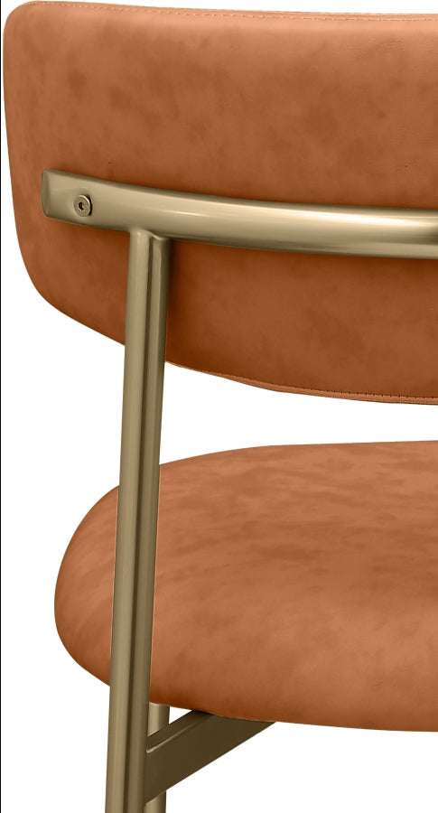 Lupita Vegan Leather Upholstered Dining Chair in Cognac, Set of 2 - 759Cognac-C