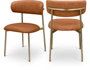 Lupita Vegan Leather Upholstered Dining Chair in Cognac, Set of 2 - 759Cognac-C