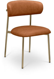 Lupita Vegan Leather Upholstered Dining Chair in Cognac, Set of 2 - 759Cognac-C