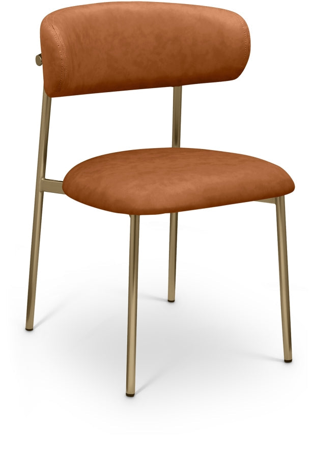 Lupita Vegan Leather Upholstered Dining Chair in Cognac, Set of 2 - 759Cognac-C