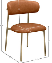 Lupita Vegan Leather Upholstered Dining Chair in Cognac, Set of 2 - 759Cognac-C
