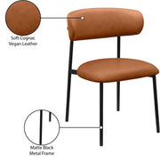 Lupita Vegan Leather Upholstered Dining Chair in Cognac, Set of 2 - 760Cognac-C