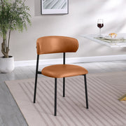 Lupita Vegan Leather Upholstered Dining Chair in Cognac, Set of 2 - 760Cognac-C