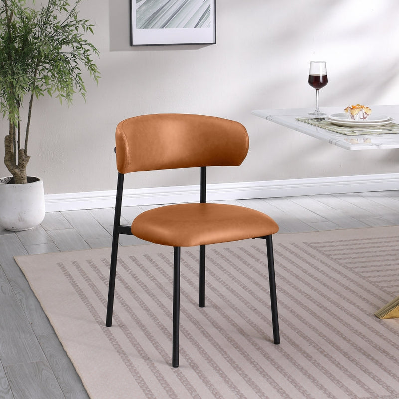 Lupita Vegan Leather Upholstered Dining Chair in Cognac, Set of 2 - 760Cognac-C