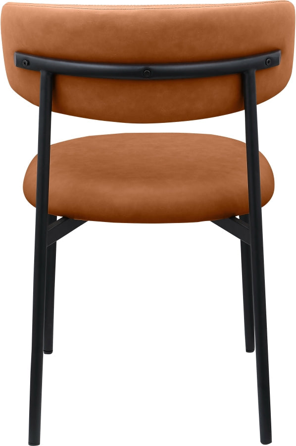 Lupita Vegan Leather Upholstered Dining Chair in Cognac, Set of 2 - 760Cognac-C