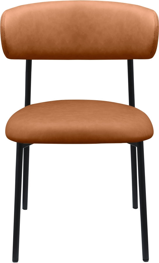 Lupita Vegan Leather Upholstered Dining Chair in Cognac, Set of 2 - 760Cognac-C