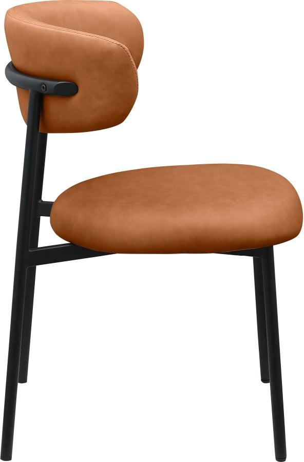 Lupita Vegan Leather Upholstered Dining Chair in Cognac, Set of 2 - 760Cognac-C