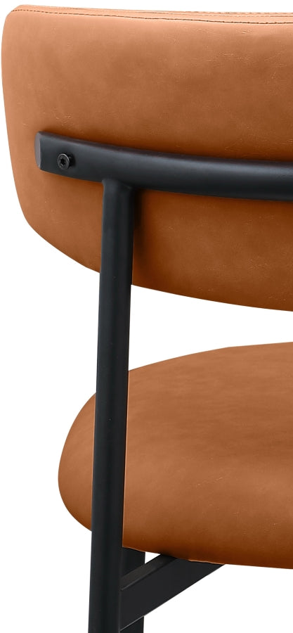 Lupita Vegan Leather Upholstered Dining Chair in Cognac, Set of 2 - 760Cognac-C