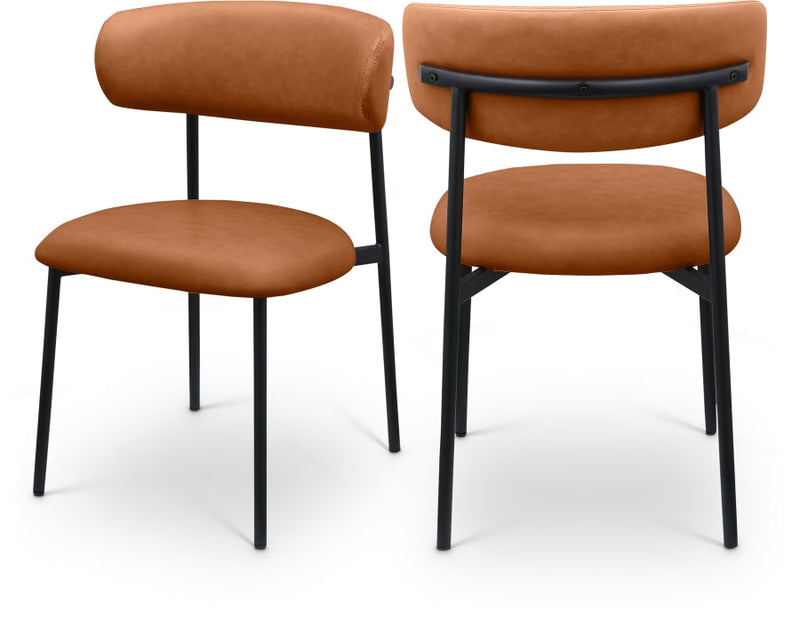 Lupita Vegan Leather Upholstered Dining Chair in Cognac, Set of 2 - 760Cognac-C