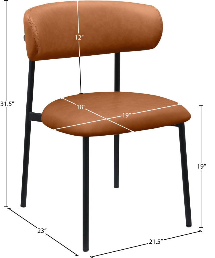 Lupita Vegan Leather Upholstered Dining Chair in Cognac, Set of 2 - 760Cognac-C