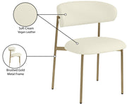 Lupita Vegan Leather Upholstered Dining Chair in Cream, Set of 2 - 759Cream-C