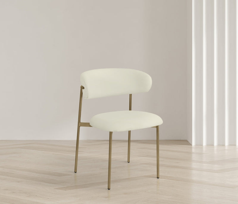 Lupita Vegan Leather Upholstered Dining Chair in Cream, Set of 2 - 759Cream-C