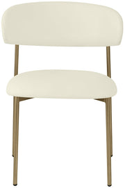 Lupita Vegan Leather Upholstered Dining Chair in Cream, Set of 2 - 759Cream-C