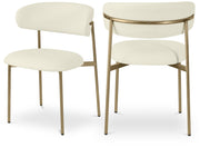 Lupita Vegan Leather Upholstered Dining Chair in Cream, Set of 2 - 759Cream-C