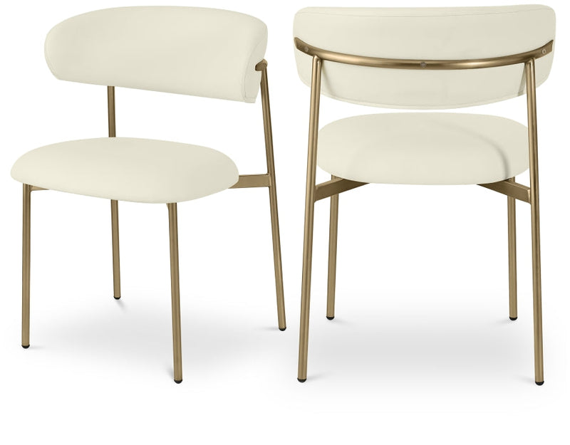 Lupita Vegan Leather Upholstered Dining Chair in Cream, Set of 2 - 759Cream-C