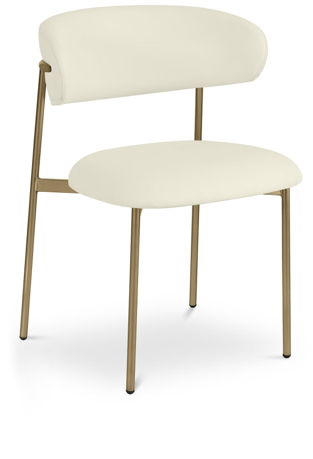 Lupita Vegan Leather Upholstered Dining Chair in Cream, Set of 2 - 759Cream-C