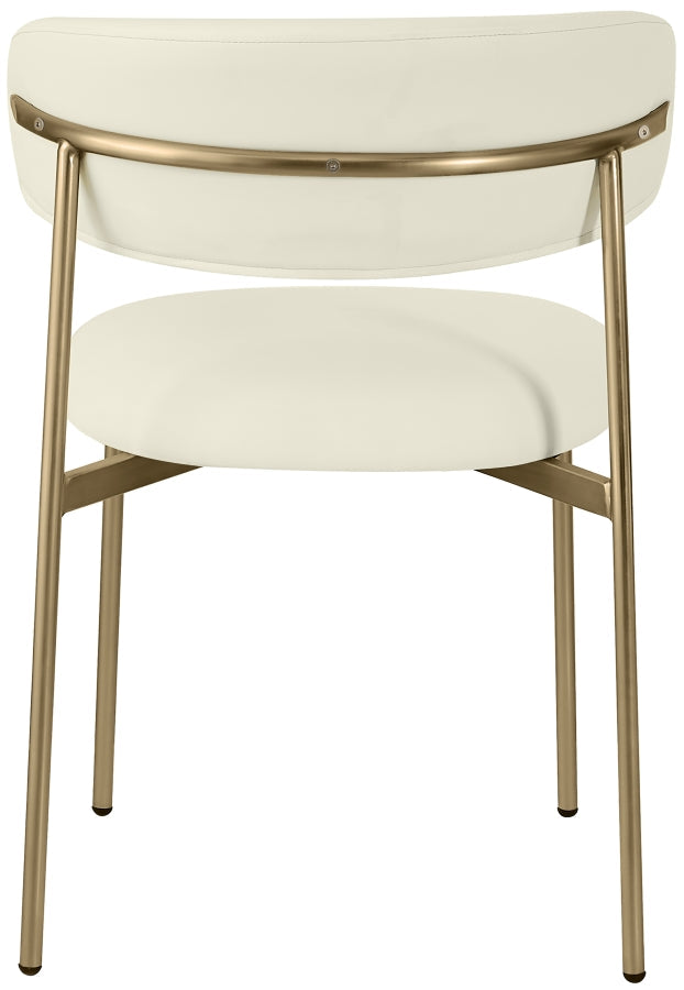 Lupita Vegan Leather Upholstered Dining Chair in Cream, Set of 2 - 759Cream-C