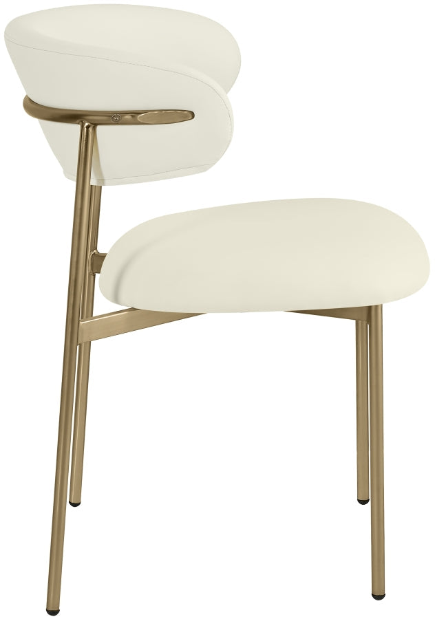 Lupita Vegan Leather Upholstered Dining Chair in Cream, Set of 2 - 759Cream-C