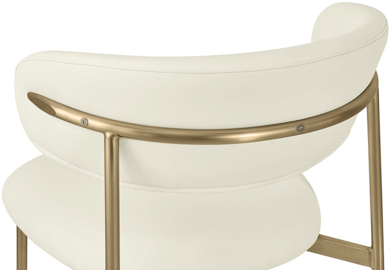 Lupita Vegan Leather Upholstered Dining Chair in Cream, Set of 2 - 759Cream-C