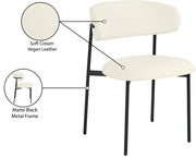 Lupita Vegan Leather Upholstered Dining Chair in Cream, Set of 2 - 760Cream-C