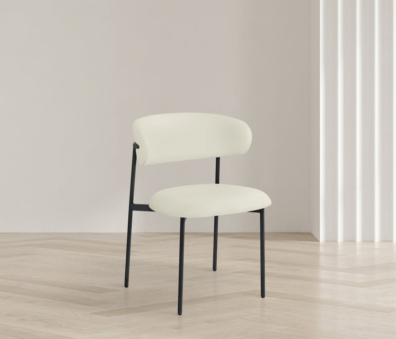 Lupita Vegan Leather Upholstered Dining Chair in Cream, Set of 2 - 760Cream-C