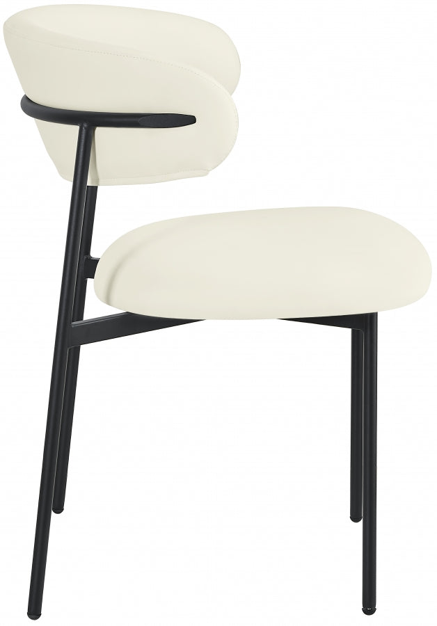 Lupita Vegan Leather Upholstered Dining Chair in Cream, Set of 2 - 760Cream-C