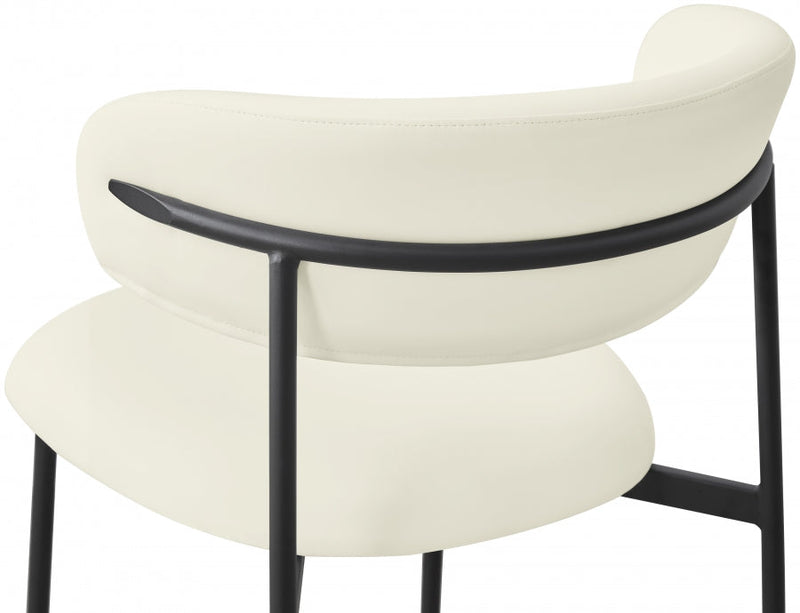 Lupita Vegan Leather Upholstered Dining Chair in Cream, Set of 2 - 760Cream-C