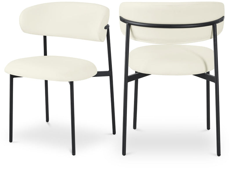 Lupita Vegan Leather Upholstered Dining Chair in Cream, Set of 2 - 760Cream-C
