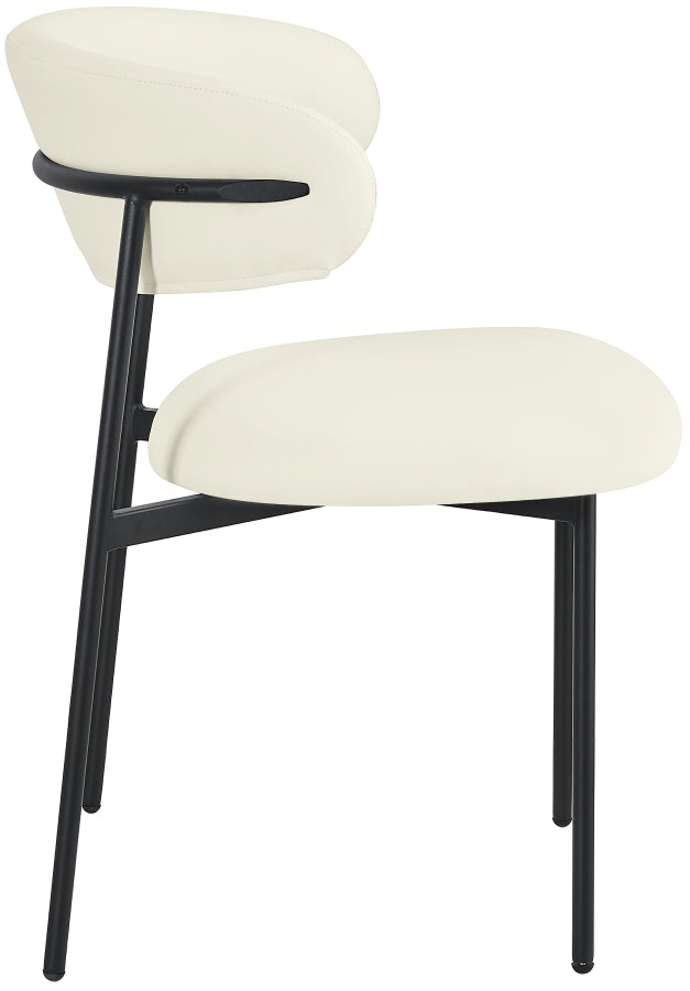 Lupita Vegan Leather Upholstered Dining Chair in Cream, Set of 2 - 760Cream-C