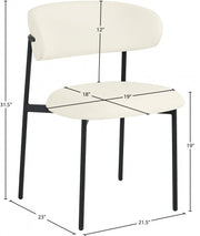 Lupita Vegan Leather Upholstered Dining Chair in Cream, Set of 2 - 760Cream-C