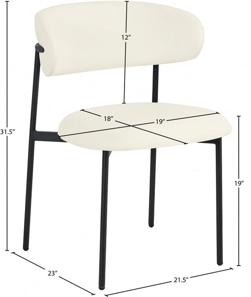 Lupita Vegan Leather Upholstered Dining Chair in Cream, Set of 2 - 760Cream-C