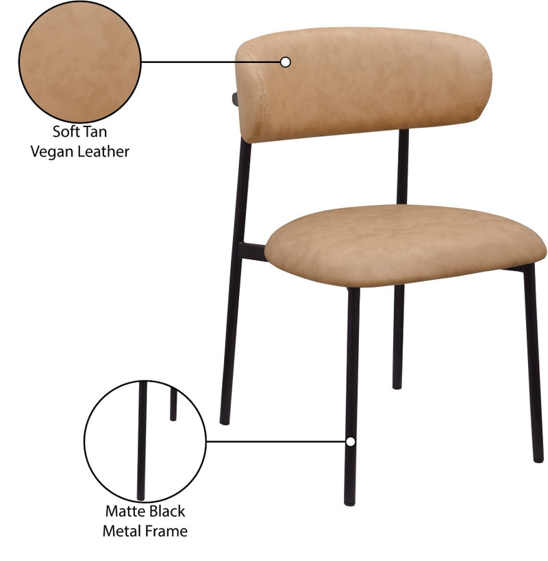 Lupita Vegan Leather Upholstered Dining Chair in Natural, Set of 2 - 760Tan-C