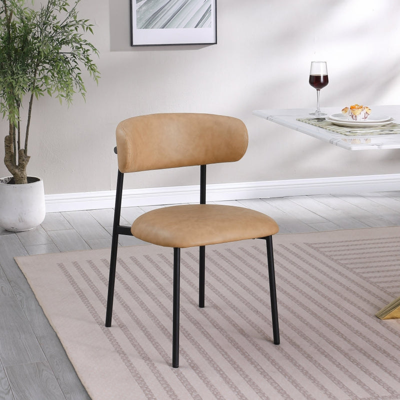 Lupita Vegan Leather Upholstered Dining Chair in Natural, Set of 2 - 760Tan-C