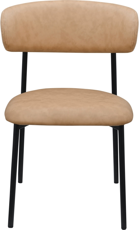 Lupita Vegan Leather Upholstered Dining Chair in Natural, Set of 2 - 760Tan-C