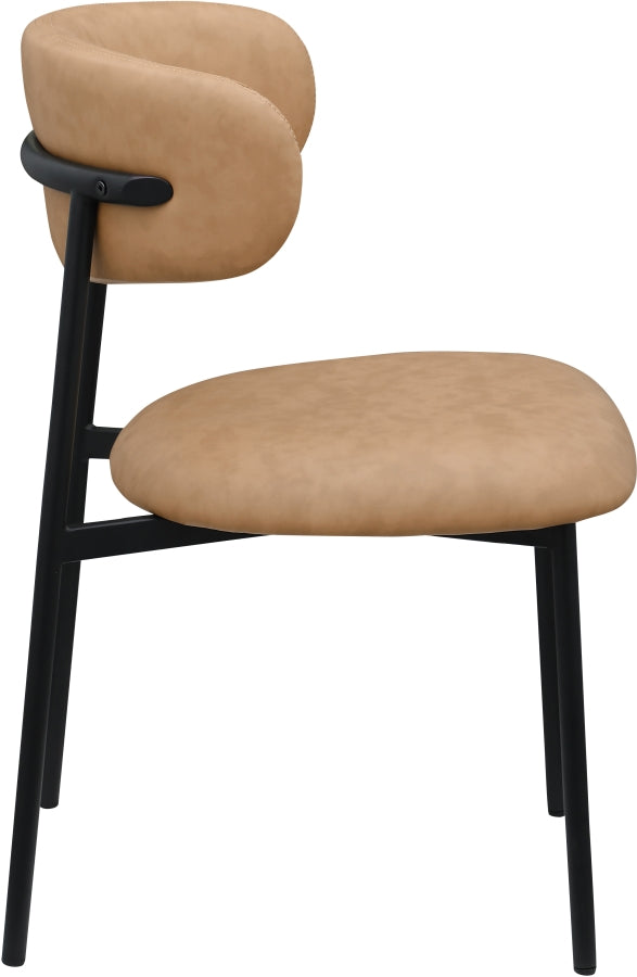 Lupita Vegan Leather Upholstered Dining Chair in Natural, Set of 2 - 760Tan-C