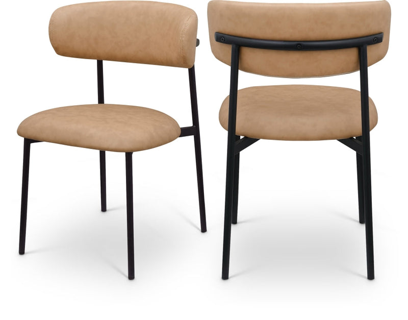 Lupita Vegan Leather Upholstered Dining Chair in Natural, Set of 2 - 760Tan-C