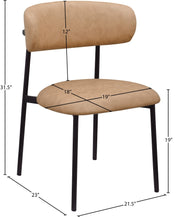 Lupita Vegan Leather Upholstered Dining Chair in Natural, Set of 2 - 760Tan-C