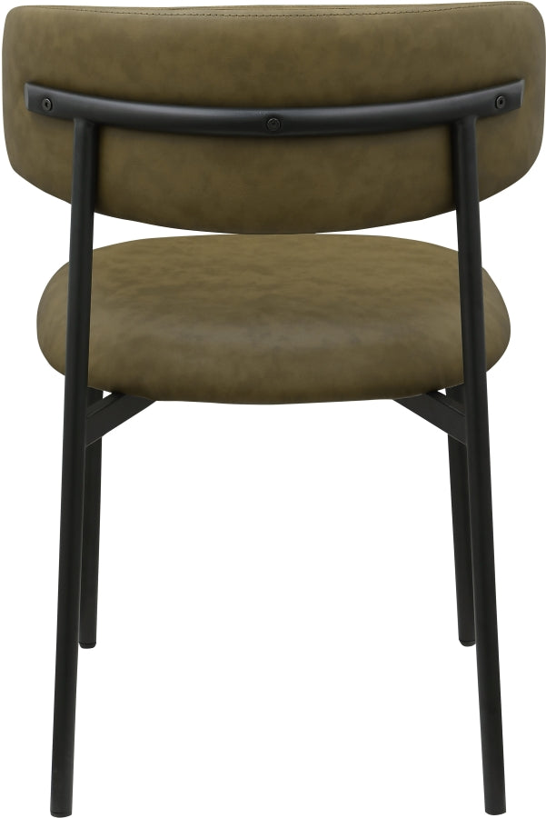 Lupita Vegan Leather Upholstered Dining Chair in Olive, Set of 2 - 760Olive-C