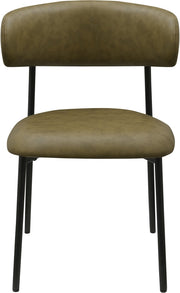 Lupita Vegan Leather Upholstered Dining Chair in Olive, Set of 2 - 760Olive-C