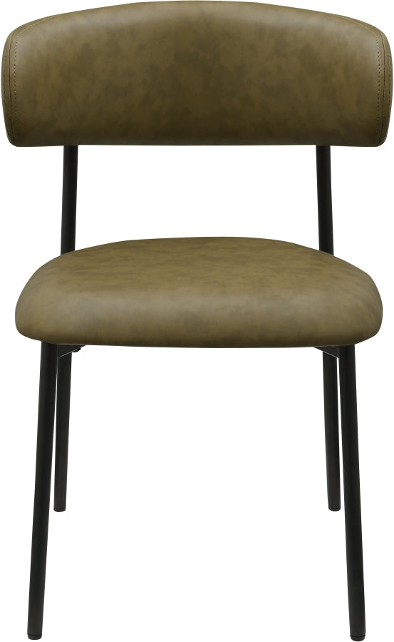 Lupita Vegan Leather Upholstered Dining Chair in Olive, Set of 2 - 760Olive-C