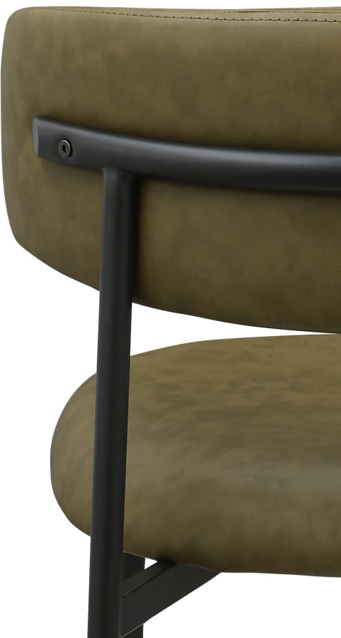Lupita Vegan Leather Upholstered Dining Chair in Olive, Set of 2 - 760Olive-C