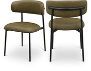 Lupita Vegan Leather Upholstered Dining Chair in Olive, Set of 2 - 760Olive-C