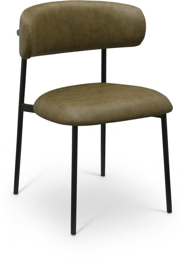 Lupita Vegan Leather Upholstered Dining Chair in Olive, Set of 2 - 760Olive-C