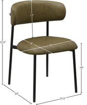 Lupita Vegan Leather Upholstered Dining Chair in Olive, Set of 2 - 760Olive-C
