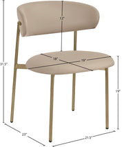Lupita Vegan Leather Upholstered Dining Chair in Taupe, Set of 2 - 759Taupe-C
