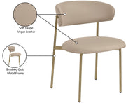 Lupita Vegan Leather Upholstered Dining Chair in Taupe, Set of 2 - 759Taupe-C
