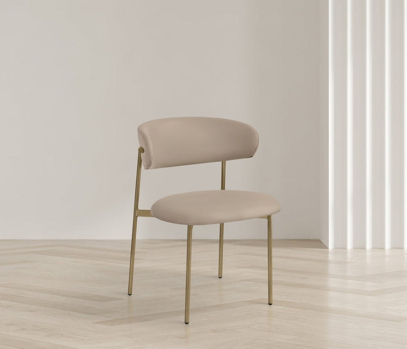 Lupita Vegan Leather Upholstered Dining Chair in Taupe, Set of 2 - 759Taupe-C